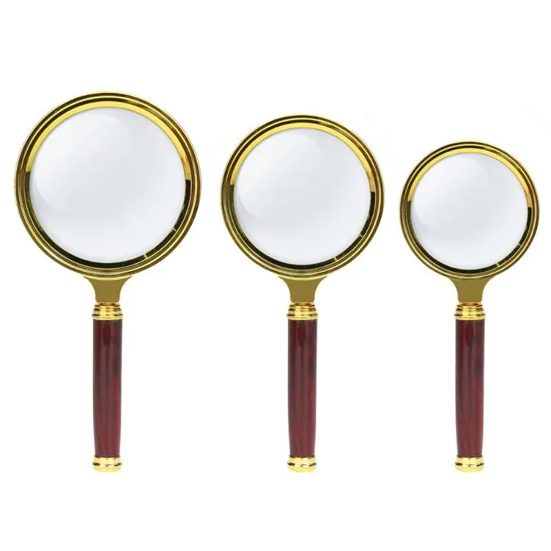 

80/70/60mm Portable Magnifier 10X Magnifying Glass Handle Loupe Reading Book Jewelry Phone Repair Tool