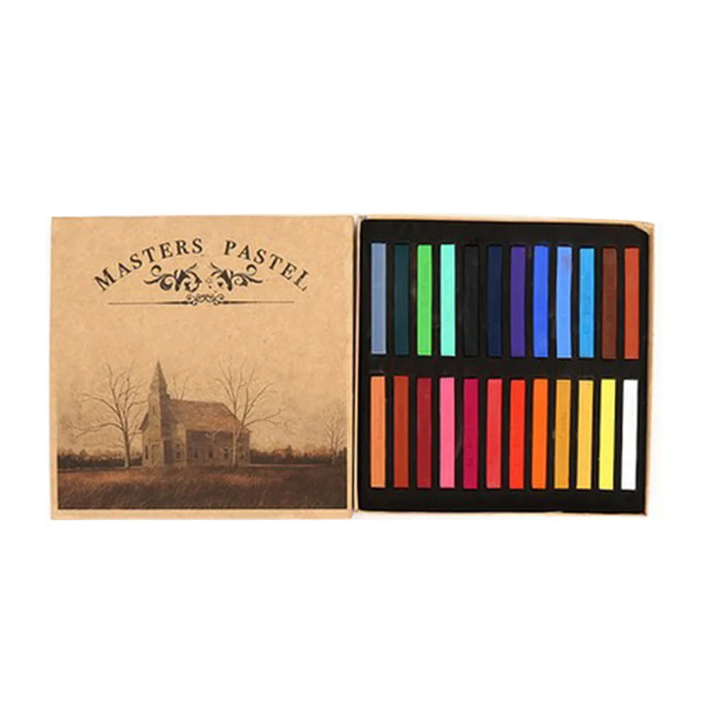 

12/24/36/48 Colors Solid Powder Stick Toner Smooth Soft Pastel Hair Dye Lower Adhesion Brush Drawing Line Painting Chalk Set