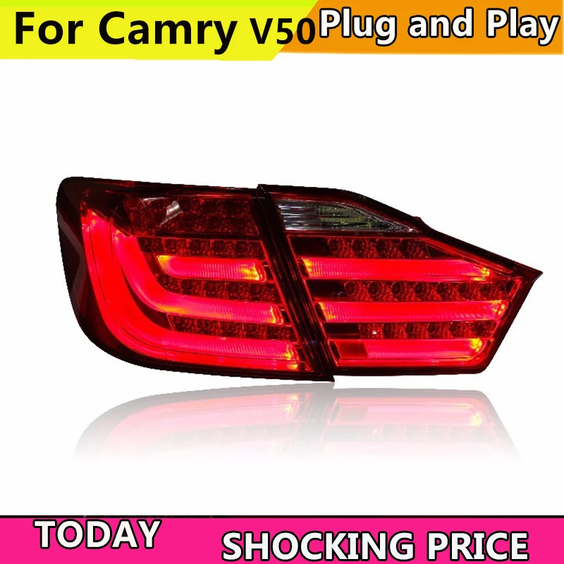 Car Styling for Toyota Camry Taillights 2012 2013 2014 Camry V50 LED Tail Light Aurion Rear Lamp DRL+Brake+Park+Signal Car Styling for Toyota Camry Taillights 2012 2013 2014 Camry V50 LED Tail Light Aurion Rear Lamp DRL+Brake+Park+Signal