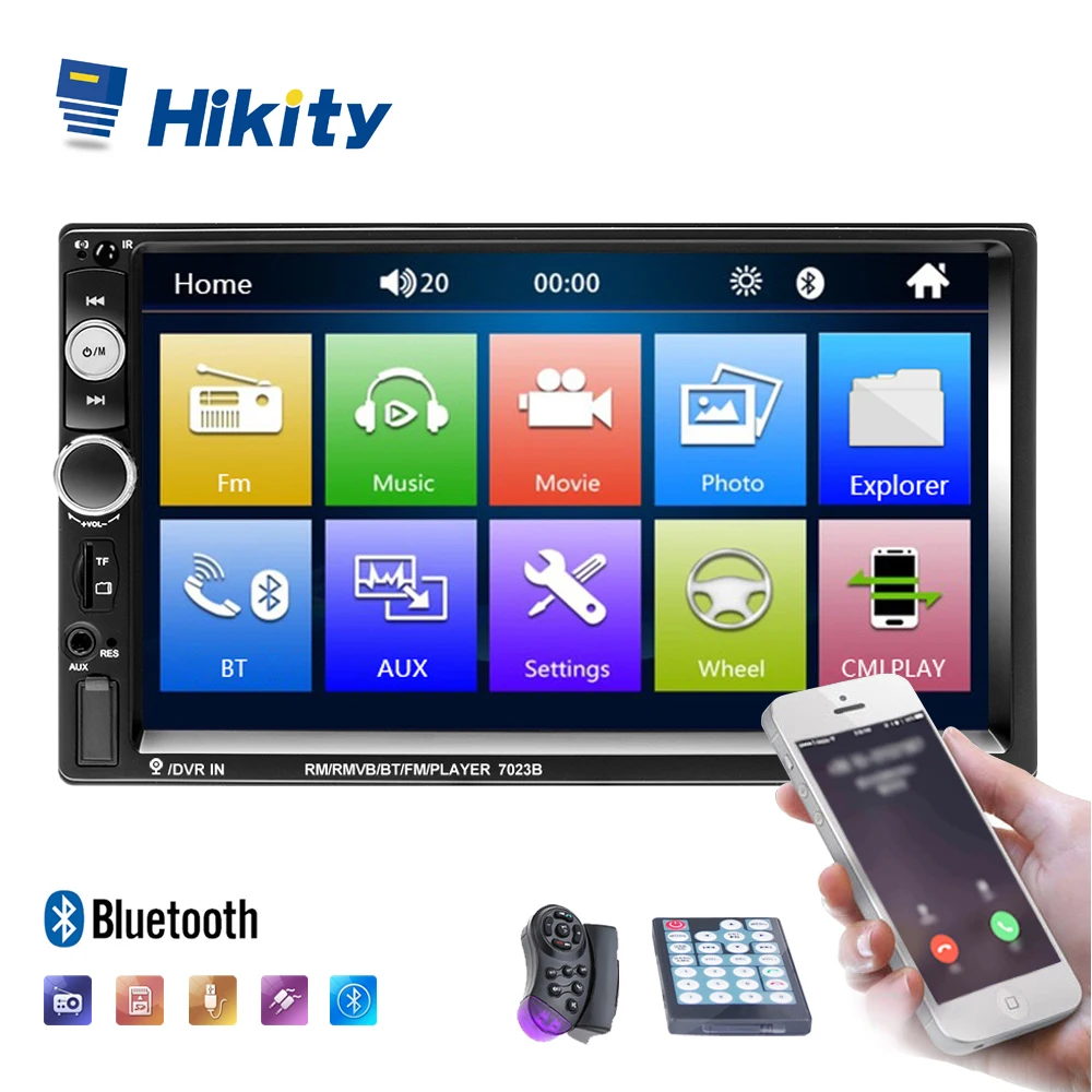 

Hikity 2 din Car Radio 7" HD Player MP5 Touch Screen Digital Display Bluetooth Multimedia 2din Autoradio 2din Cassette Recorder
