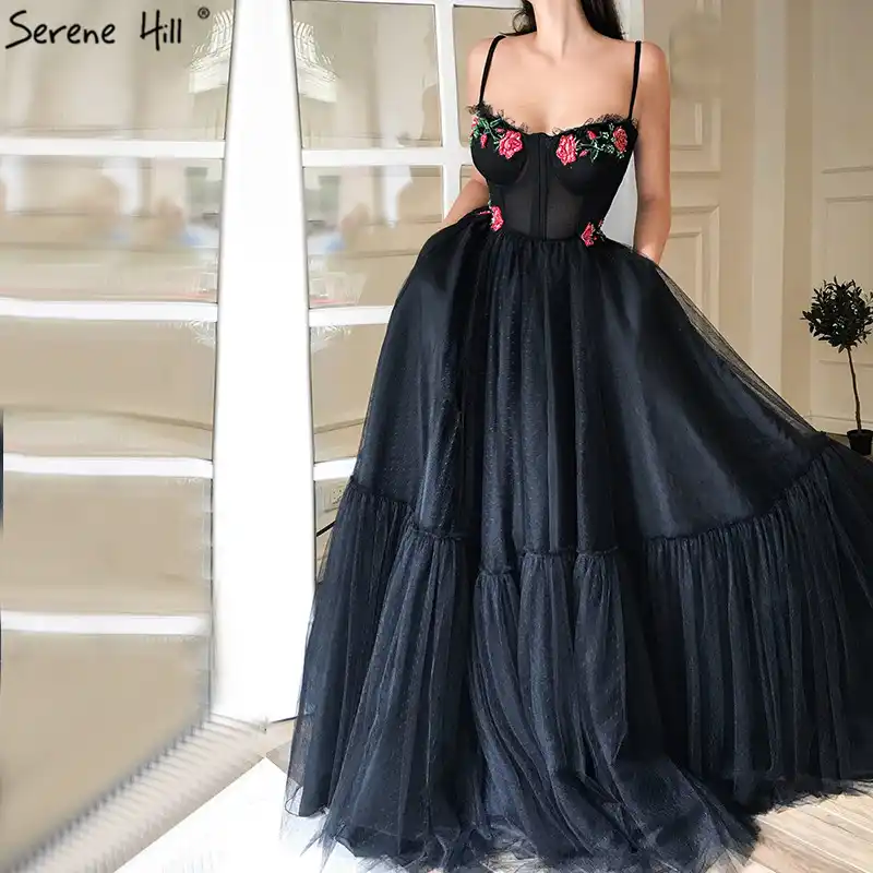 designer black evening dresses