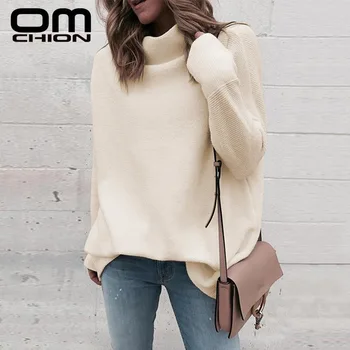

OMCHION Turtleneck Long Sleeve Oversized Women Sweater 2019 Fashion New Autumn Winter Pullover Female Loose Warm Jumper LMY106