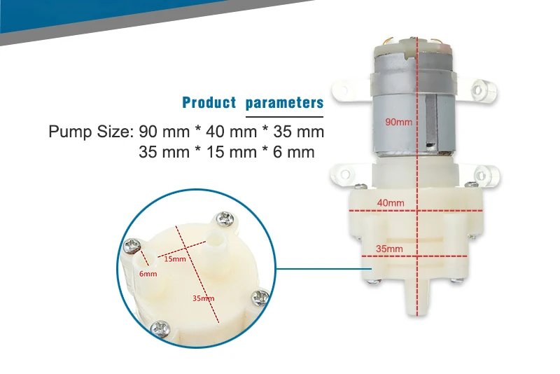 DC 12V подкачивающий мембранный насос распылитель двигателя для диспенсера воды 90 mm x 40 mm x 35 mm Макс всасывания 2m