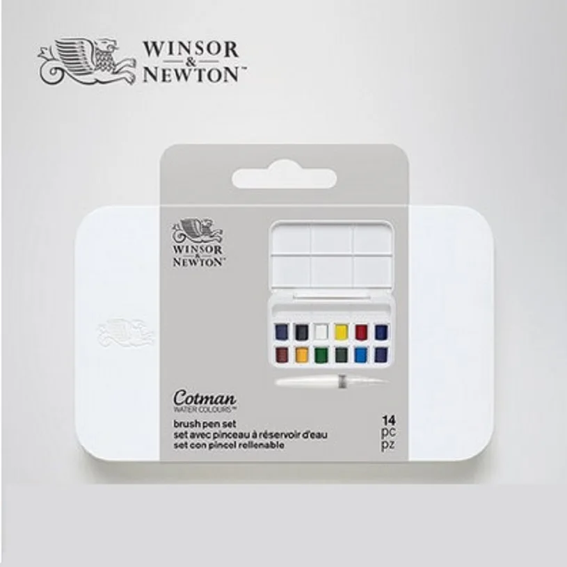 WINSOR& NEWTON cotman портативная одноцветная Акварельная краска 12 цветов+ набор кистей пигментные товары для рукоделия