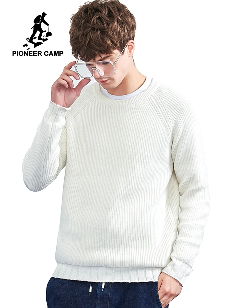 

Pioneer camp new winter warm sweater men brand clothing solid simple pullover male quality soft cotton jumper men AMS802302