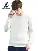 Pioneer camp new winter warm sweater men brand clothing solid simple pullover male quality soft cotton jumper men AMS802302