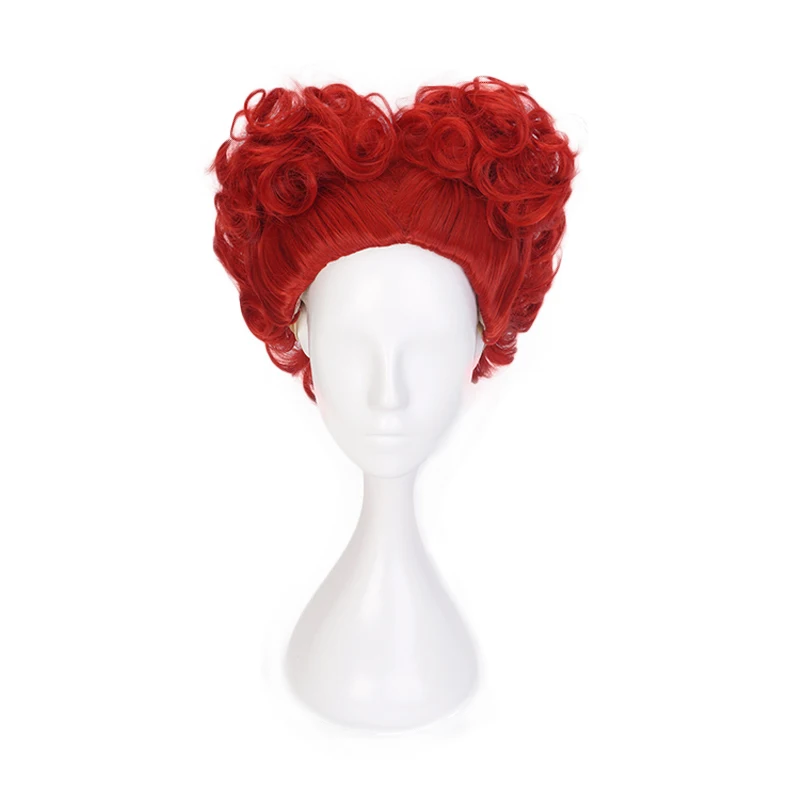 

Anime Alice in Wonderland The Red Queen Red Short Curly Wig Cosplay Costume Heat Resistant Synthetic Hair Women Cosplay Wigs
