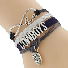 Бесконечность Love Sport Даллас состояние ковбоев Футбол команда браслет темно-синий белый серый настроить спорта