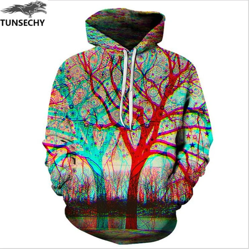 Бренд tunsechy Лидер продаж harajuku Модные мужские/женские 3D цифровая печать дерево с