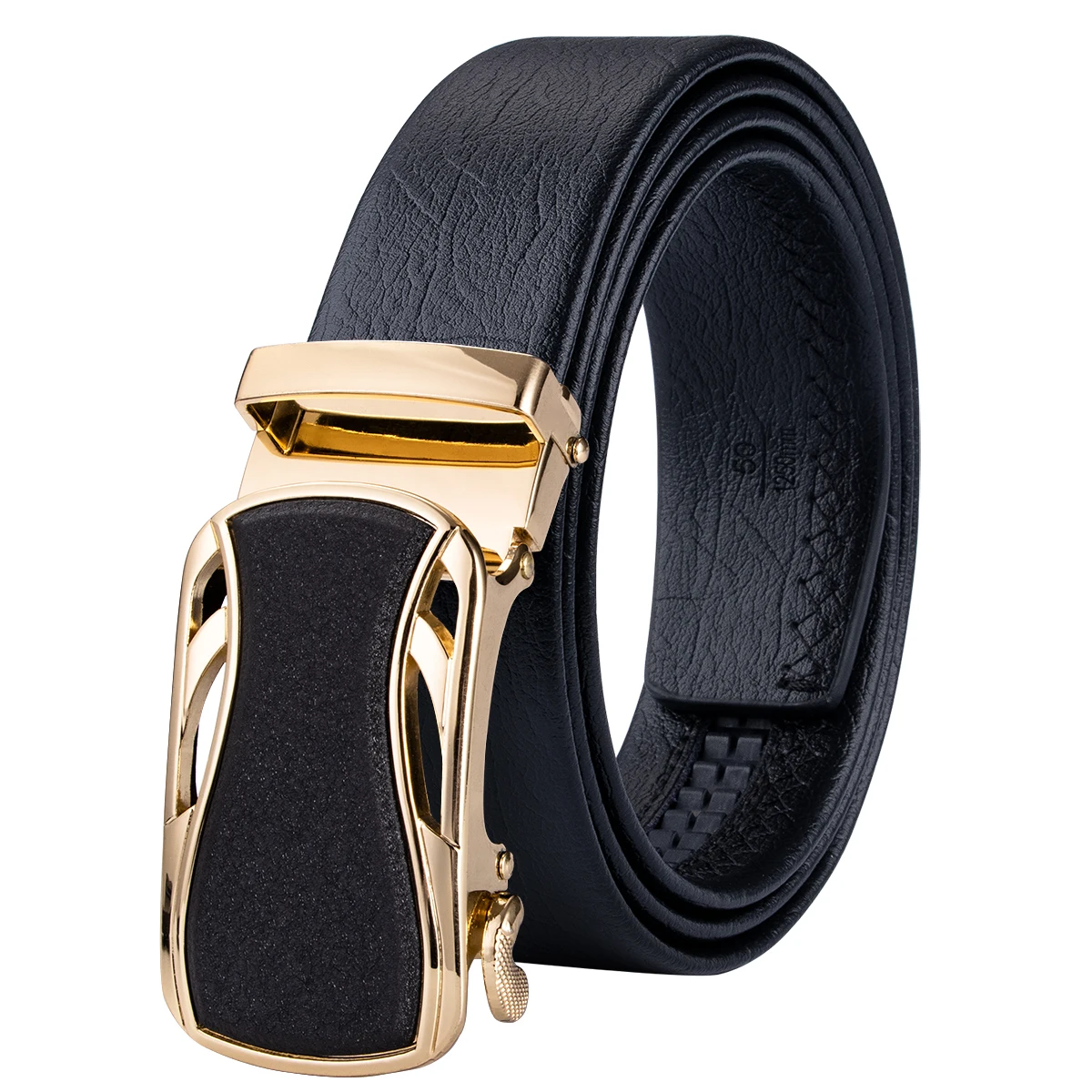 Hi Tie Men's Belts Black Leather Waist Belt Strap for Trouser Men's