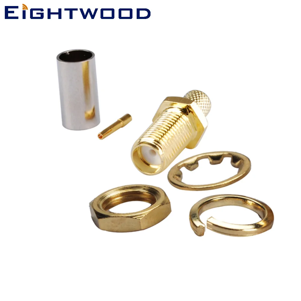 Eightwood 5 шт. обжим SMA Jack женский радиочастотный коаксиальный разъем адаптер