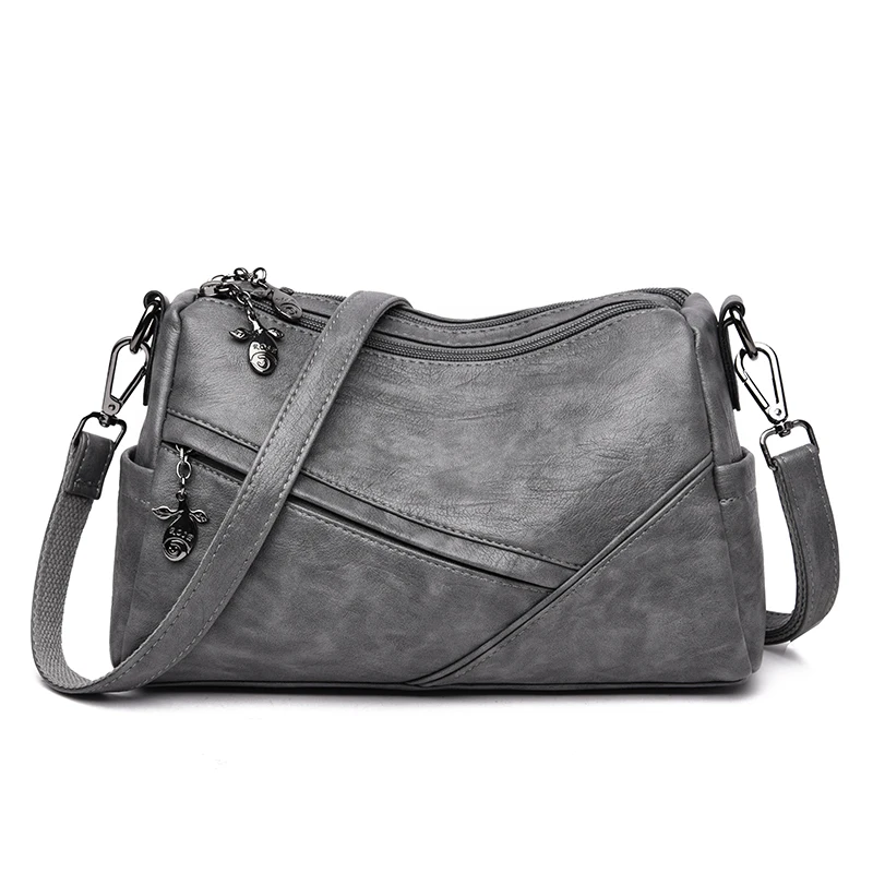 Vfemage, мягкие кожаные женские ручные сумки, женская сумка на плечо, маленькие сумки, женская сумка через плечо, сумка через плечо, известный бренд - Цвет: Gray