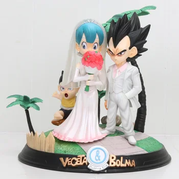 

New Arrival 20cm Dragon Ball Z Vegeta and Bulma Bolma Wedding Day PVC Action Figure toy model doll