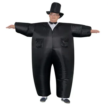 

Inflatable Bridegroom Costume Holiday Carnival Costume Strong Man Funny Party Black Suit Halloween Cosplay Costume for Adult