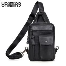 Повседневная мужская сумка из натуральной кожи, Мужская нагрудная сумка, модный кошелек/держатель для телефона/аксессуаров, сумка через плечо, настоящая кожаная сумка-мессенджер