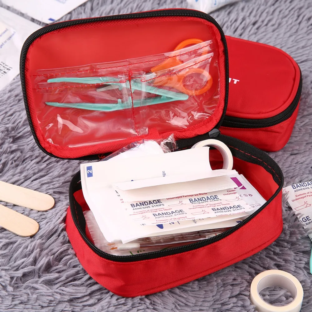 12 unids/lote Primeros Auxilios para deportes al aire libre de viaje Camping emergencia médica bolsa con Kit vendajes torniquete botiquín