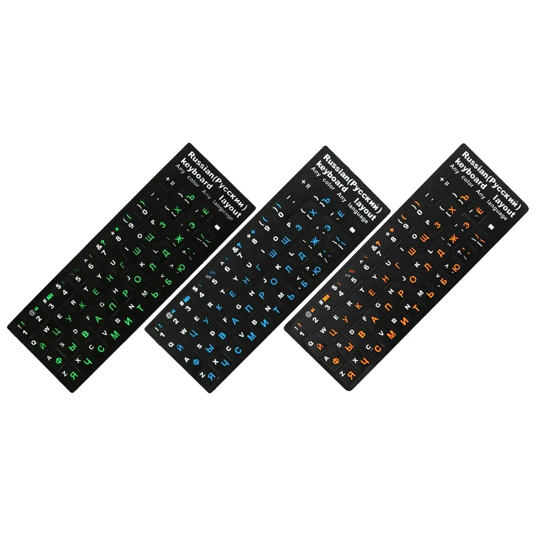 Keyboard skin keyboard key sticker label Many Language Russian Colorful Frosted PVC  for 10 inch laptop
