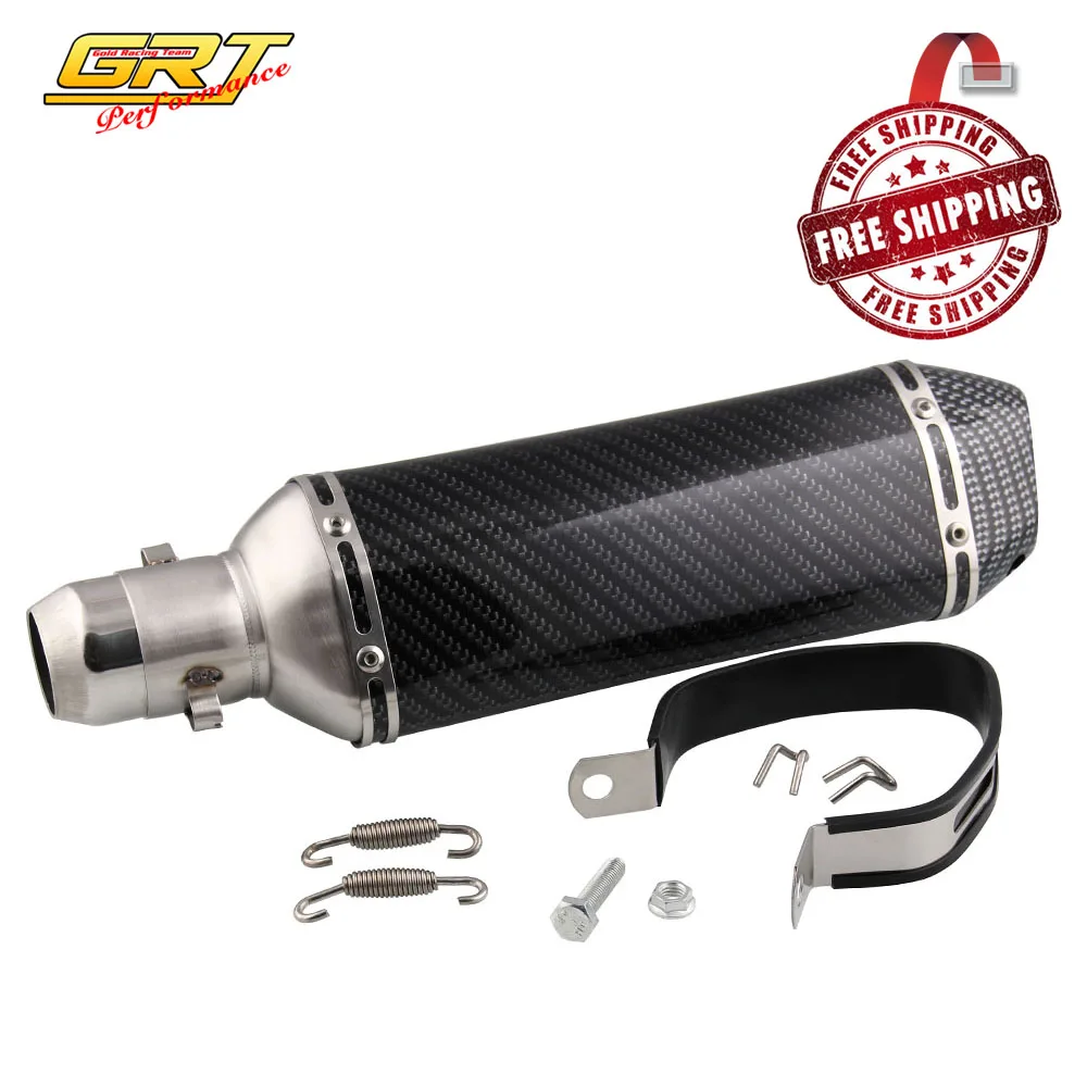 Tuyau D'Échappement Moto Silencieux D'Échappement Silencieux D' échappement Intérieur De Moto 51mm Couleur Titane En Acier Inoxydable Avec DB Killer Amovible 310 370 440mm(440 Mm