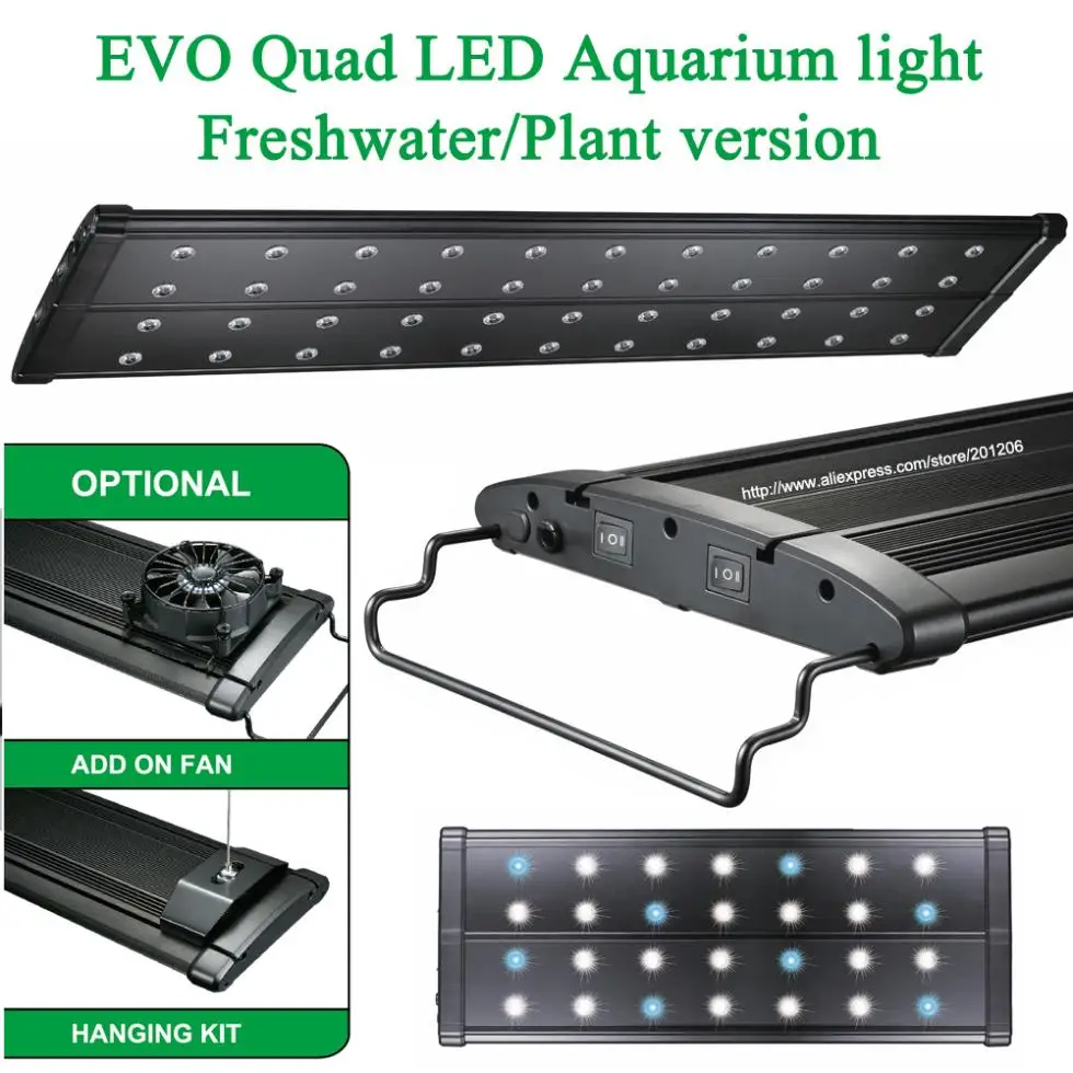 1"-24"/45-60 см EVO Quad Freshater растение рыба морской риф цихлид аквариум для аквариумных животных аквариум светодиодный светильник осветительный прибор