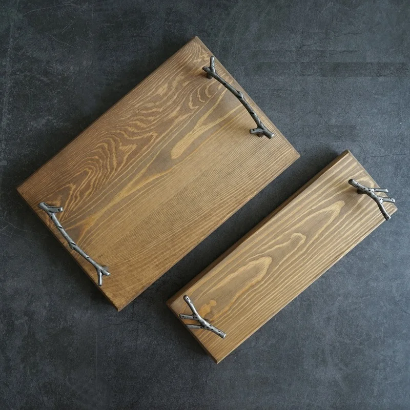 

Wood With handle serving food kitchen/snack/fruit tray dessert table cake for party table decorative trays cosmetic tray MTP013