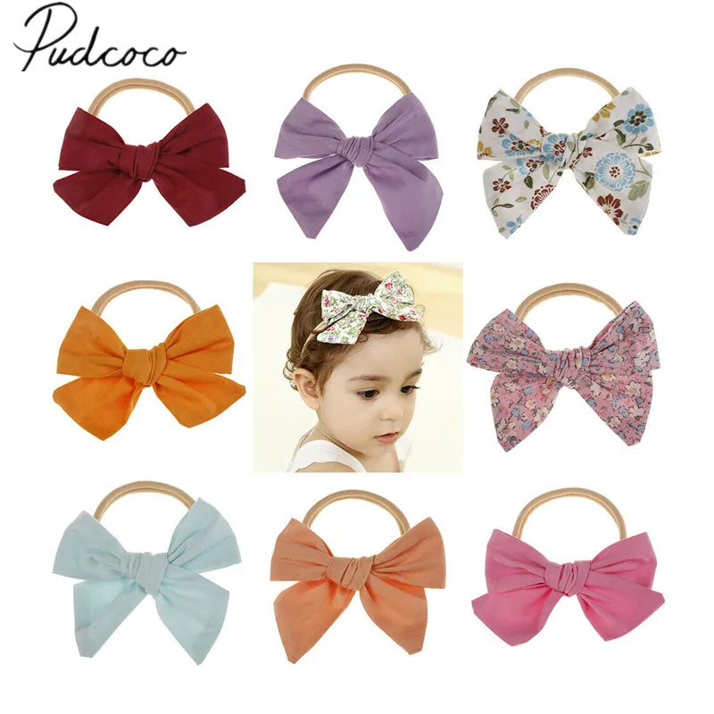 

2019 Baby Accessories Multiple styles Baby Girl Flower Bow Hair Band Turban Knot Headband Cloth Headwrap Wholesale Kids Gift