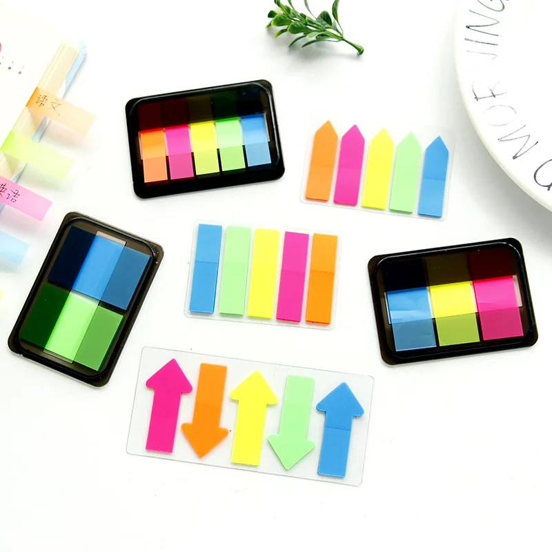 

Fluorescence color sticky arrow memo pad transparent note sticky 5 highlighter colors memo pad remind diary Scrapbooking sticker