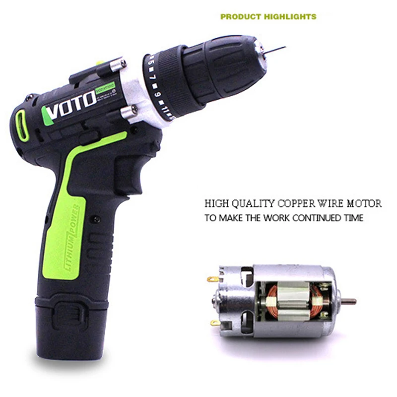 В 16 8 в электрическая дрель батарея отвертка Беспроводная Дрель мощность