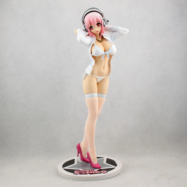 2 цвета аниме 1/6 масштаб супер купальный костюм Sonico Ver 26 см отлитая сексуальная девушка фигурка звуковая игрушка коллекционные игрушки детские игрушки совершенно новые - Цвет: white with box