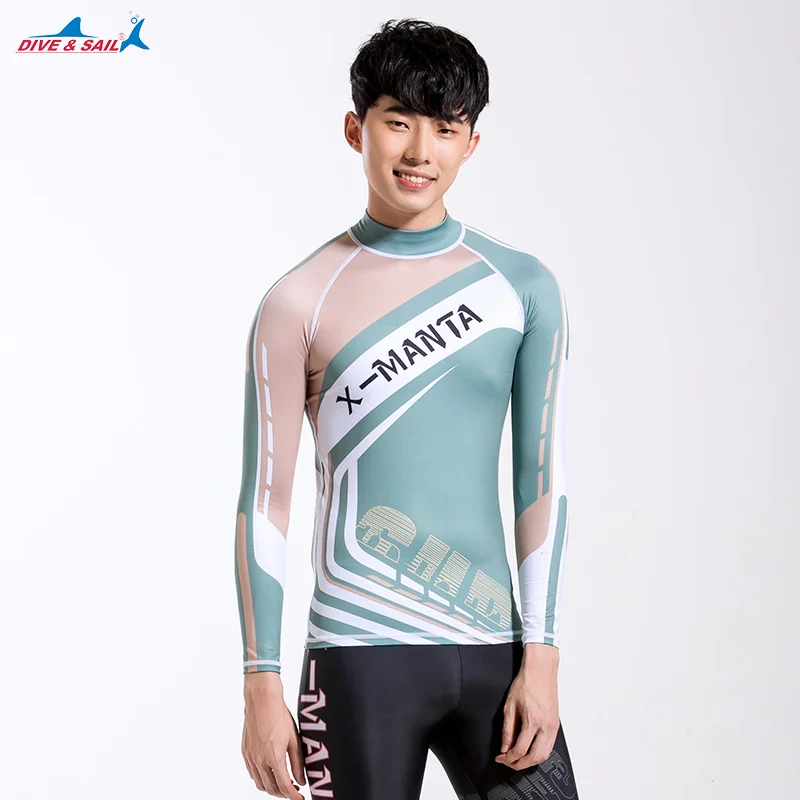 

Men's Rashguard UPF 50+ Swim Shirt Compression & Base Layer Wetsuit Top Sun UV Protection Surf Tee Rashguard