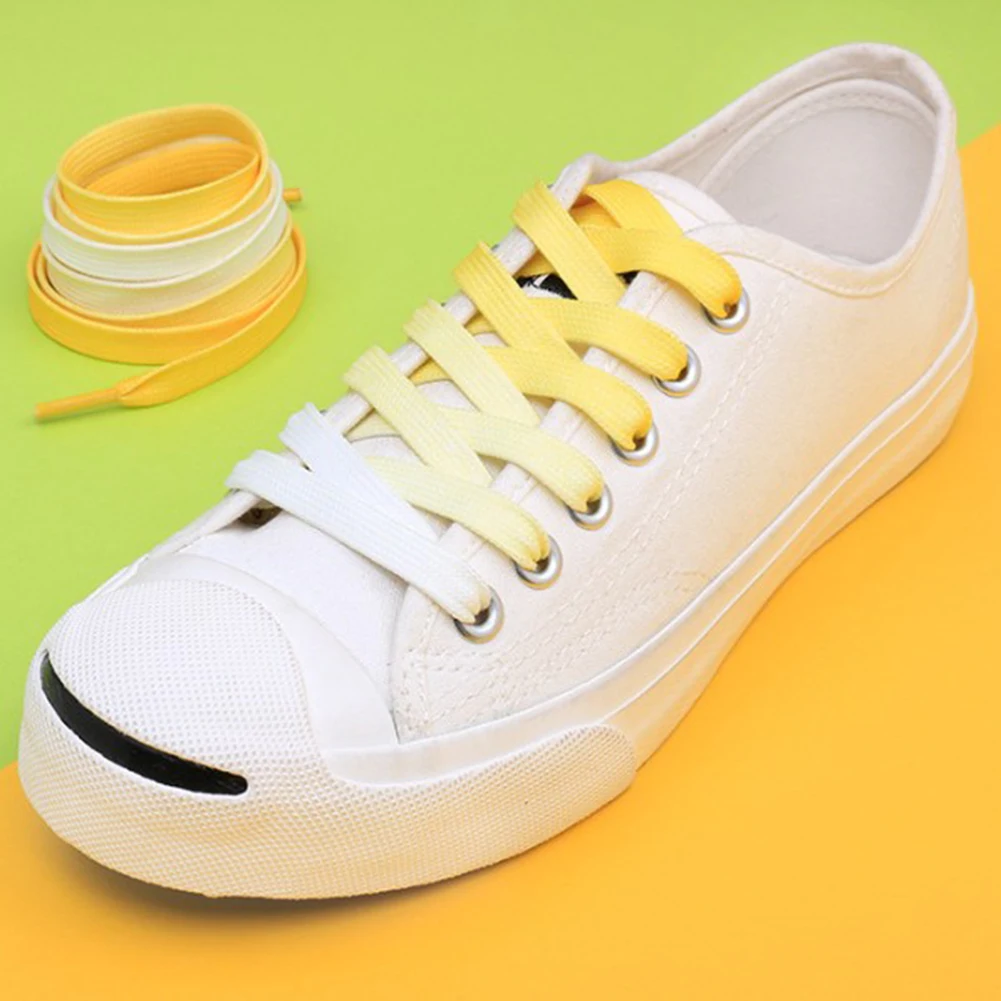 1 Pair Rainbow Shoelace Flat Canvas Athletic Shoes laces Sport Sneaker Shoe Laces Boots Candy White Purple Patchwork Shoelace