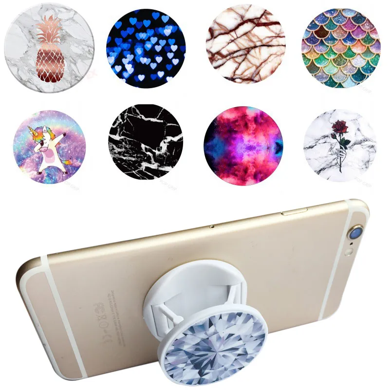 

Cute Animal Cat Mermaid Unicorn Round Phone Holder Extend Finger Grip Desktop Stand Tablet Support for iPhone x xs xr 8 7 6 Plus