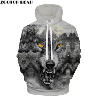 

Funny Wolf Hoodies Men 3D Sweatshirt Harajuku Hoody Anime Tracksuit Print Coat Casual Hooded Pullover Drop ship ZOOTOP BEAR