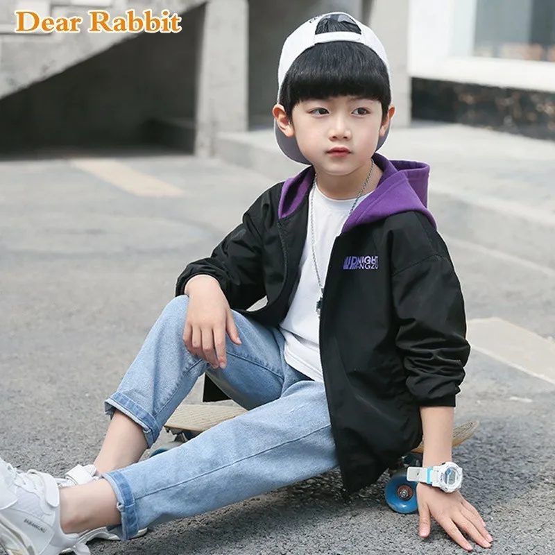 

Children Boys Outwear Coats New 2019 Spring autumn clothing Fashion Windproof Hooded Jackets For 3-13y Boys Kids Sport Clothes