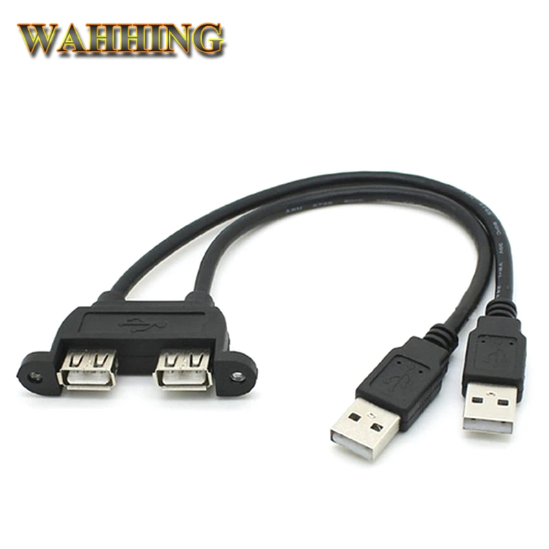 Двойной порт USB 2 0 A Штекерный к женскому Удлинительный винт крепление на панель