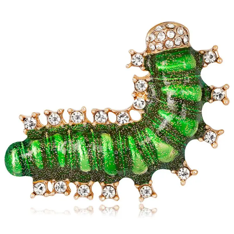 

Silkworm Brooches Alloy Enamel Insects Party Banquet Brooch Girls' Hats Scarf Accessories Gifts
