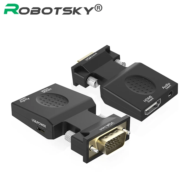 Преобразователь из VGA в HDMI адаптер видео выход ж/аудио кабель и микро USB кабель HD 1080P для HDTV монитор проектор Ноутбук