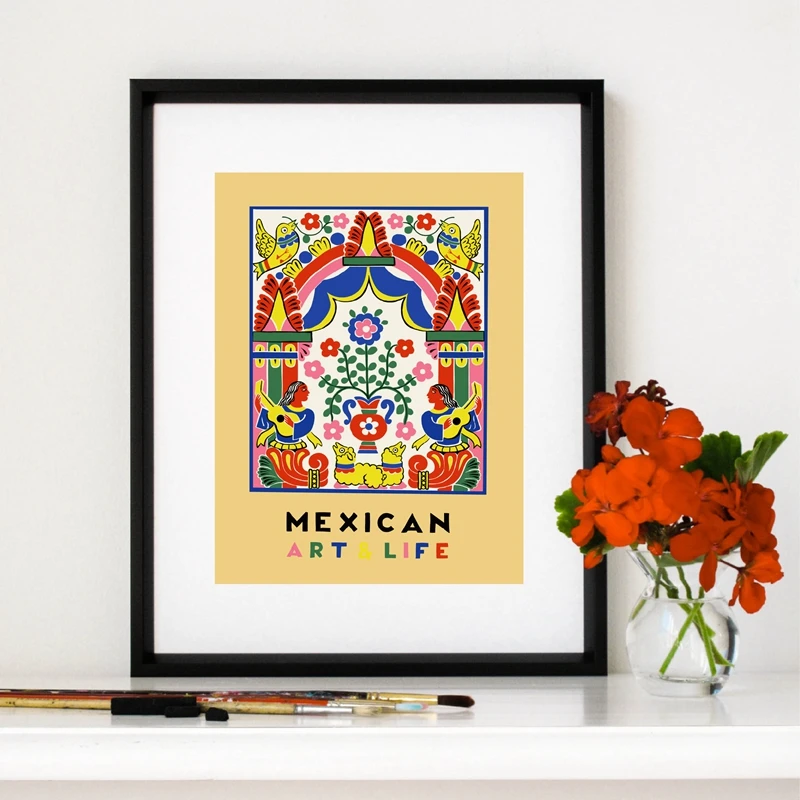Mexican Art and Life Poster Home Decor