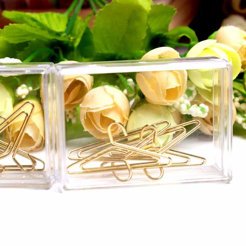 

Metal Clothes Rack Paper Clip Bookmark Creative gold Color Clip Shool Stationary Office Clip Paperclips Metal Paper Clips Gold