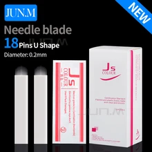 18 Pin U Shape 316 Stainless Steel Tattoo Needle Permanent Makeup Eyebrow Embroidery Blade For 3D Microblading Manual Pen