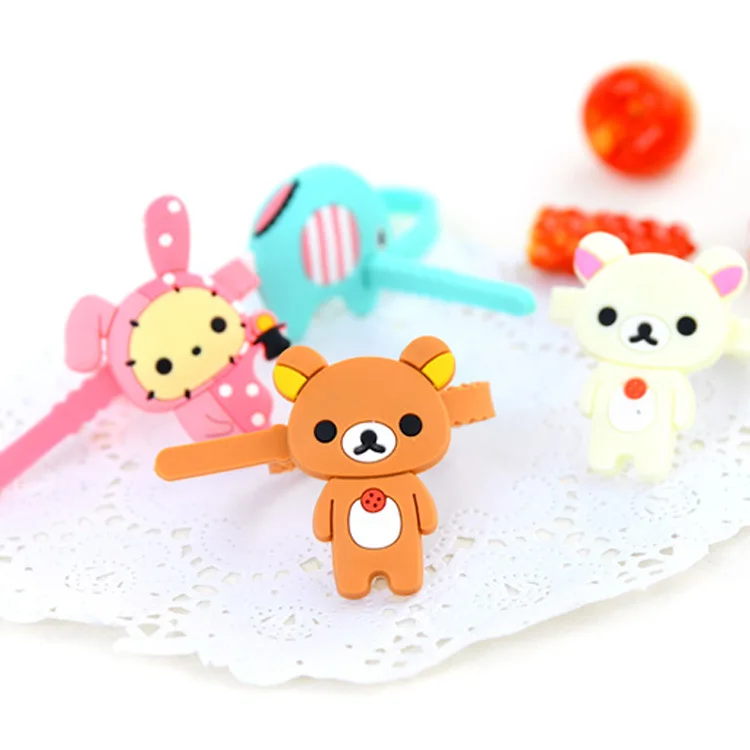 

80PCS/lot Cartoon Bear Elephant Fixed Line Clamp Cable Wire Organizer Cable drop Clip Tidy Cord Holder Bobbin Winder