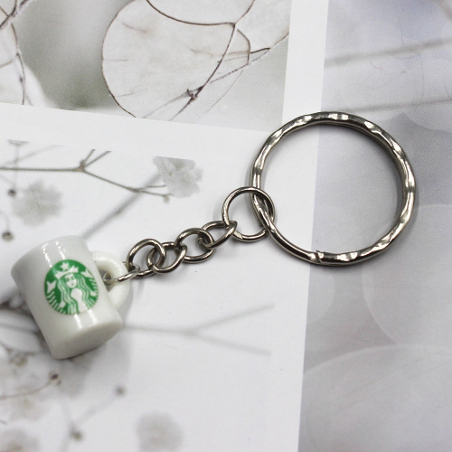 Sell  Coffee cup Keychain Male Car Keyring Metal Auto Key Holder Gift For Men