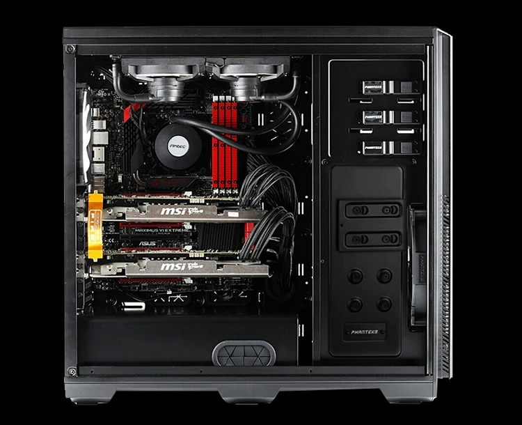 Чехол для компьютера PHANTEKS 614PTG (6x бит жесткого диска/Поддержка двойной материнской платы/2 вентилятор RGB)