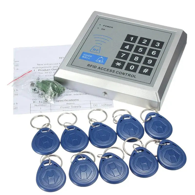 ФОТО ID card rfid access control Security Electronic RFID Proximity Entry Door Lock Access Control System +10 Keys RFID Keyfobs