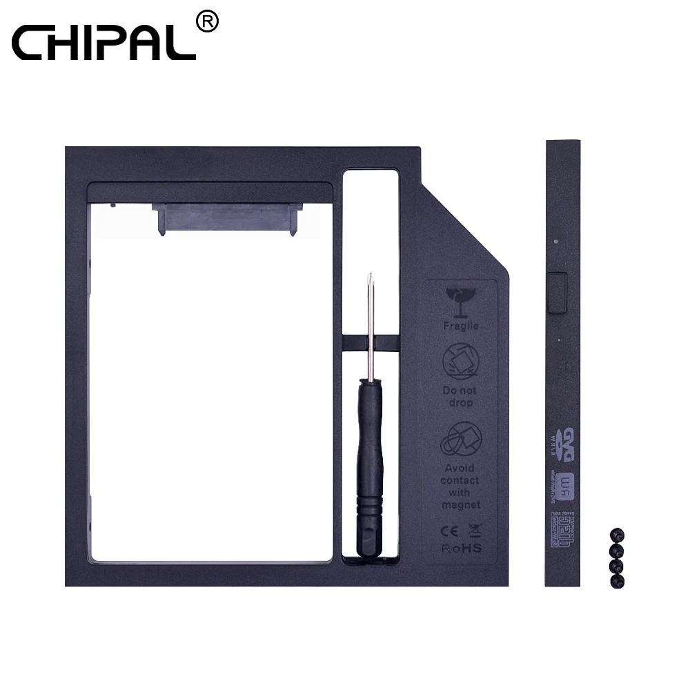CHIPAL высококачественный пластиковый 2 й HDD Caddy 9 5 мм 22Pin SATA до 13Pin для &quotSSD чехол