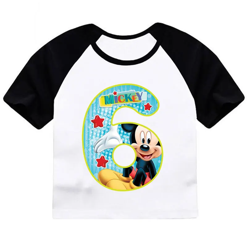 ZSIIBO Birthday T-shirt Boy Girl Letter Cartoon Mouse Print Summer short sleeve O-neck Tees Children clothing Kids tops CX6L102 - Цвет: Cjian06