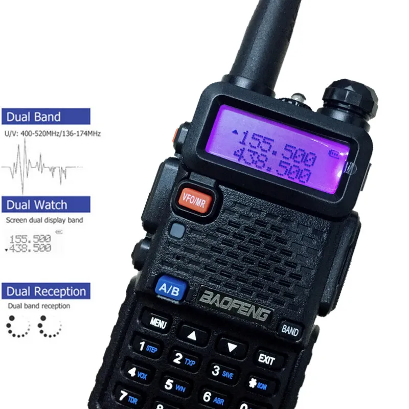 Дешево Бесплатная доставка Baofeng UV 5R Радио Walkie Talkie UHF, Портативный Полиция Сканер радио Intercome HF трансивер баофенг 5R UV5R