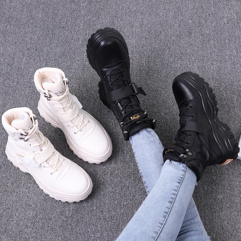 Botas mujer Повседневная обувь Женские модные брендовые Ботинки Martin Женская на