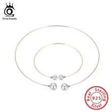 ORSA JEWELS, подлинные 925 пробы, серебряные жемчужные браслеты, колье для женщин, юбилей, романтический подарок, хорошее ювелирное изделие, набор SS36