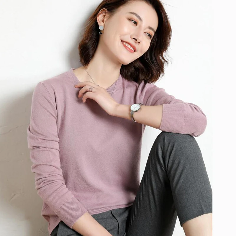 Surmiitro 15 Colors Casual Knitted Autumn Winter Sweater Women Fashion Korean Ladies Solid Tricot Jumper Pullover Female