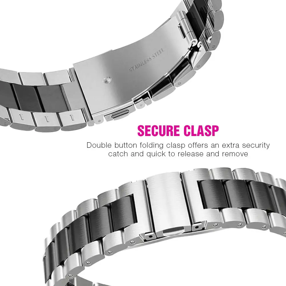 22 мм ширина универсальный ремешок из нержавеющей стали для samsung Galaxy Watch 46 мм/gear S3 Classic/S3 Frontier ремешок для часов металлический браслет